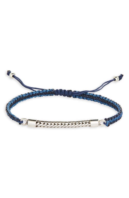 Men's Bali Chain Macramé Bracelet in Blue Combo