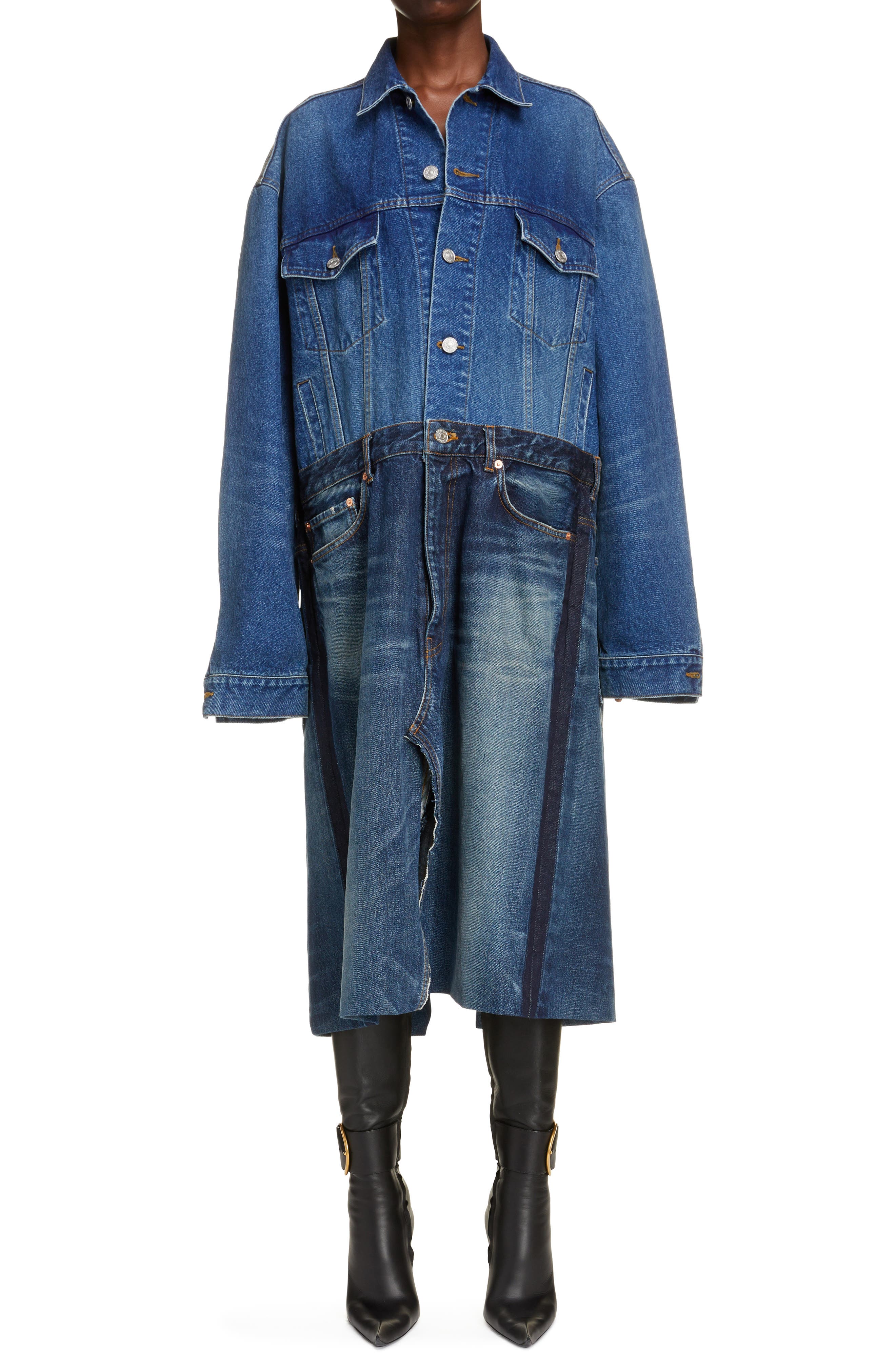 patchwork denim dress