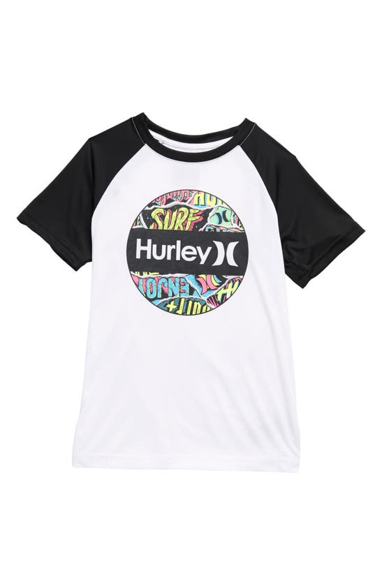 Hurley Kids' Circle Print Fill Upf T-shirt In Black