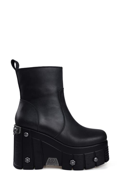 Zigi Rakel Platform Bootie In Black Leather