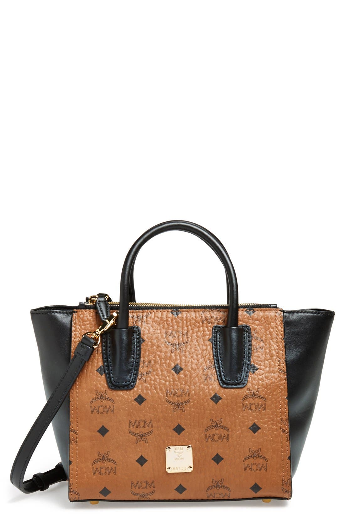MCM 'Small Cognac Visetos' Coated Canvas Tote Nordstrom