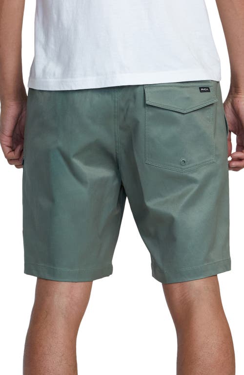 Shop Rvca Civic 2 Hybrid Stretch Cotton Blend Shorts In Olivine