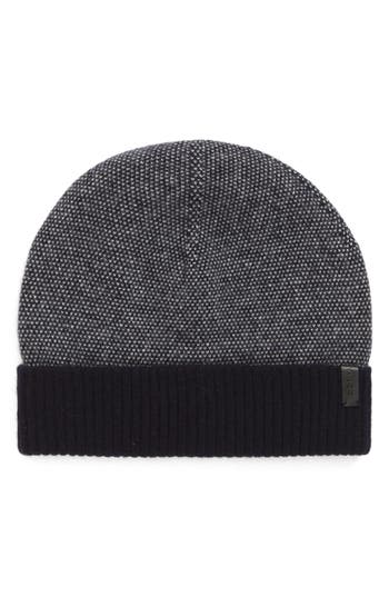 Vince Birdseye Cashmere Cuff Beanie In Navy