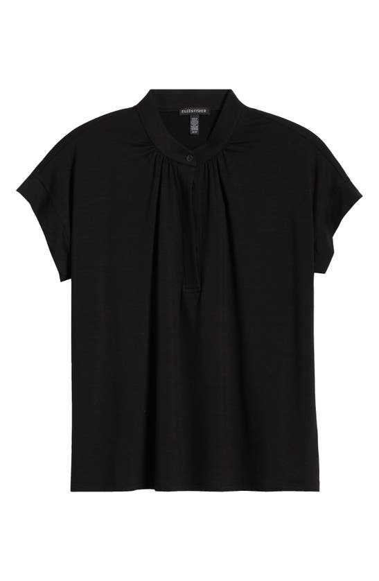 Eileen Fisher Cap Sleeve Top In Black