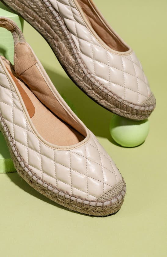 Shop Patricia Green Valencia Slingback Wedge Espadrille In Quilted Beige
