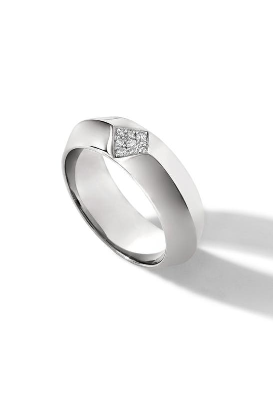 Shop Cast The Defiant Pavé Diamond Band Ring In Silver
