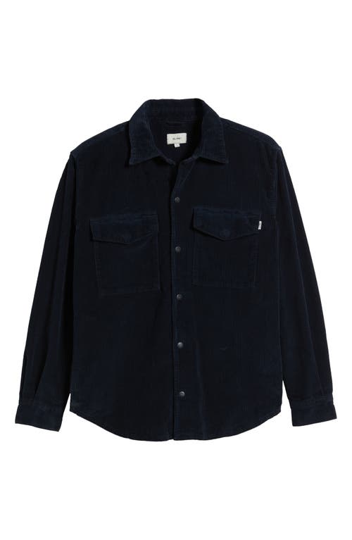 Dl1961 Hudson Perry Corduroy Snap-up Overshirt In Deep Marine Corduroy