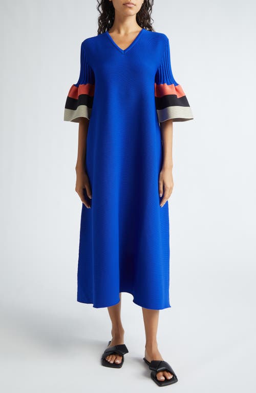 CFCL Pottery Contrast Bell Sleeve Midi Sweater Dress Brick Red Multi at Nordstrom,