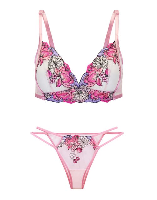 Shop Adore Me Emilie Unlined Bralette Bra In Floral Pink