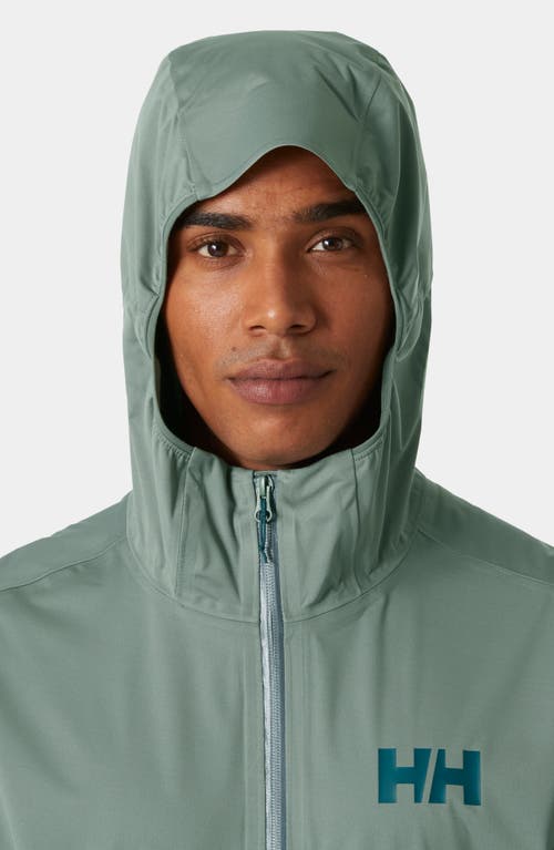 Shop Helly Hansen Momentum 3-layer Waterproof Jacket In 485 Grey Cactus