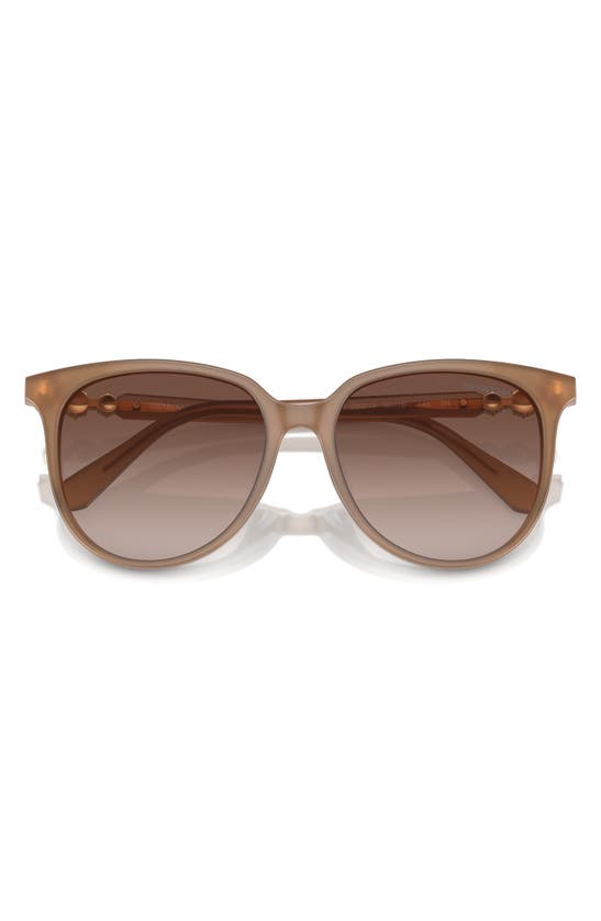 Swarovski 56mm Gradient Round Sunglasses In Opal Beige