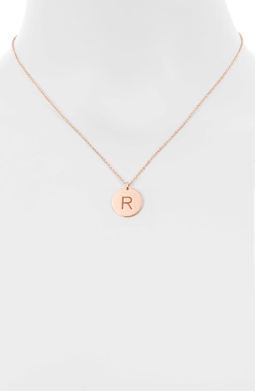 Meshmerise Initial Disc Pendant Necklace In Rose-r
