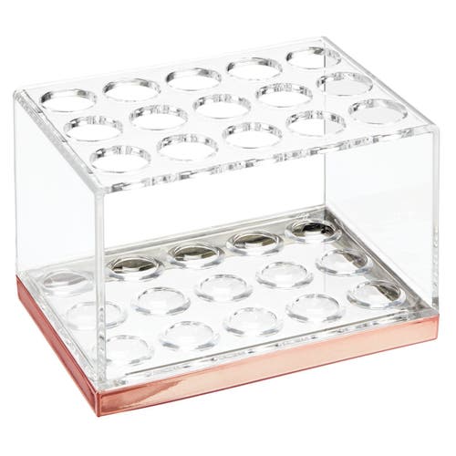 mDesign Plastic Makeup Brush Storage Organizer with 15 Slots in Clear/rose Gold at Nordstrom