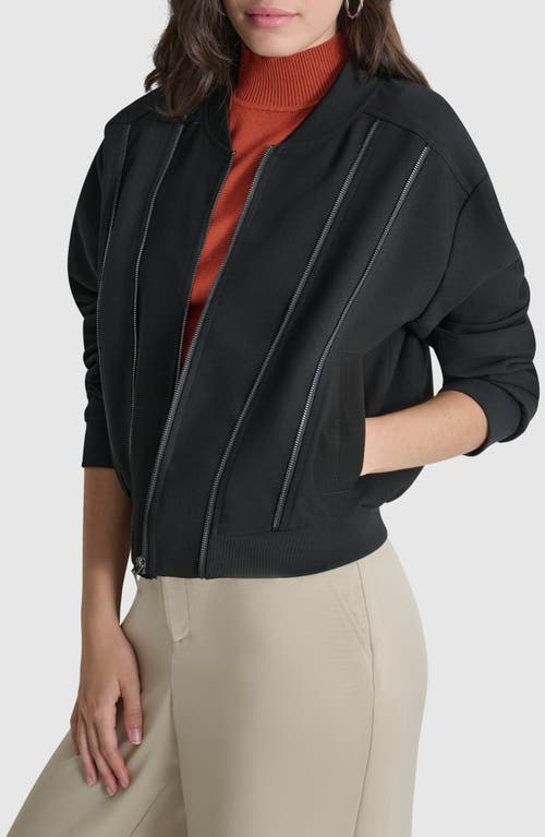 Shop Dkny Zip Jacket In Black