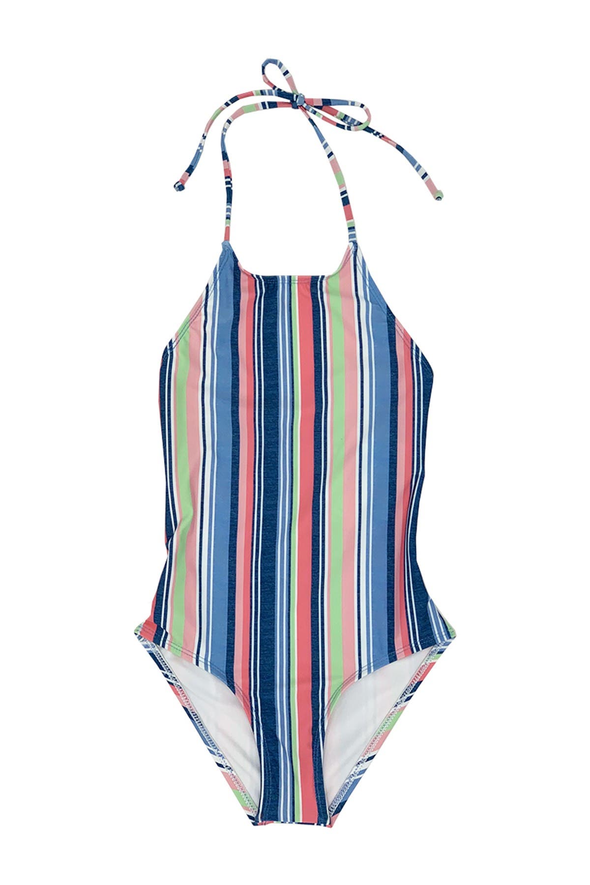 Splendid Girls Strappy Back High Neck One Piece Swimsuit