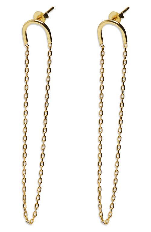 Argento Vivo Sterling Silver U-chain Drop Earrings In Gold