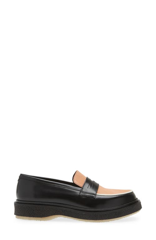 Shop Adieu Colorblock Penny Loafer In Black/strawberry/ivory