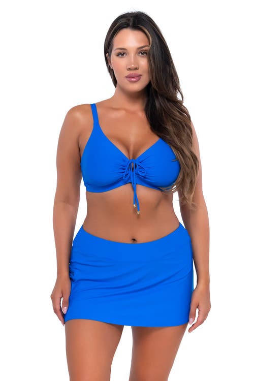 Sunsets Sporty Swim Skirt In Electric Blue