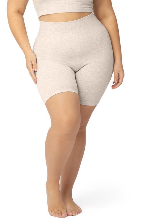 Shop Kindred Bravely Sublime Maternity Bike Shorts In Oatmeal Heather