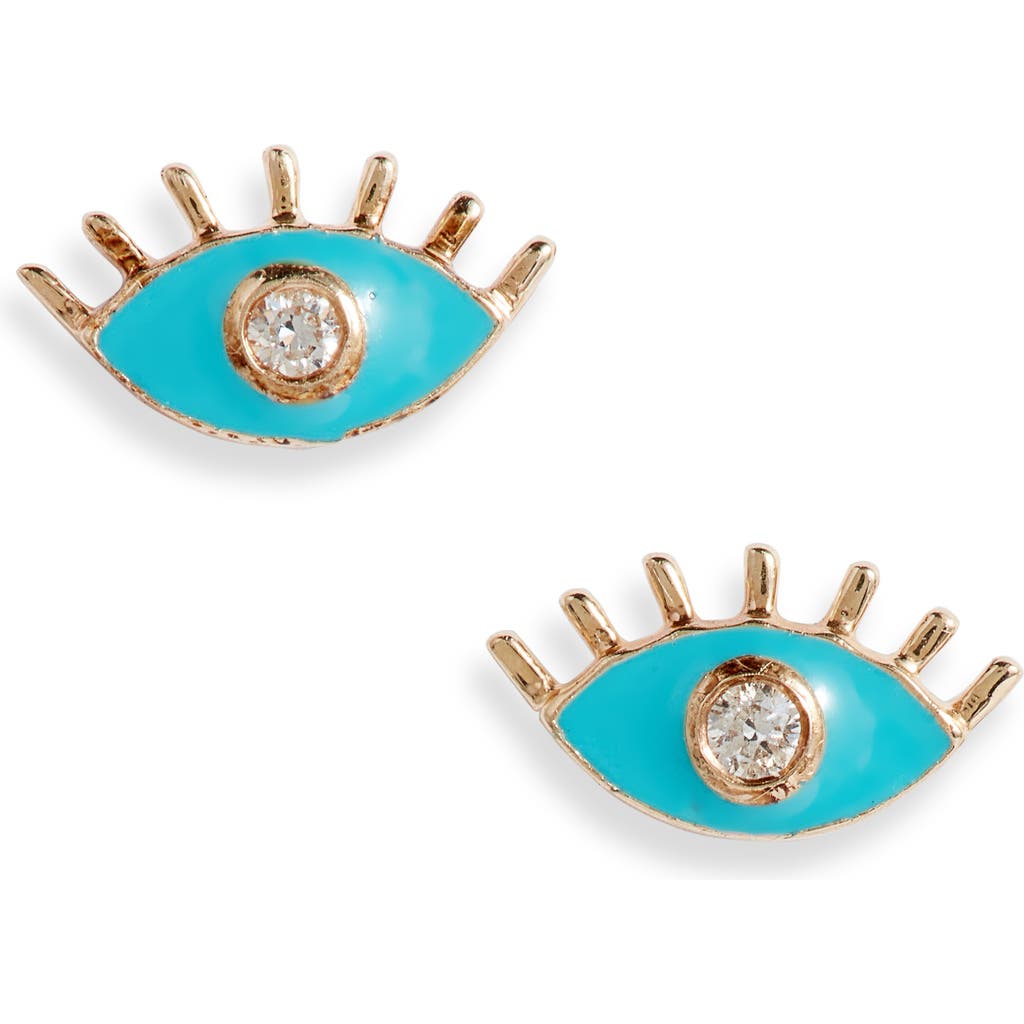 Anzie X Mel Soldera Evil Eye Stud Earrings In Blue