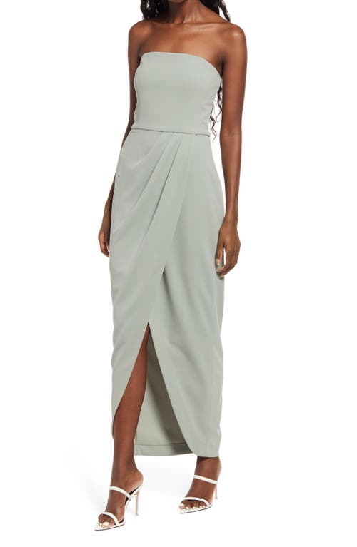 WAYF The Angelique Strapless Tulip Gown in Sage at Nordstrom, Size X-Large