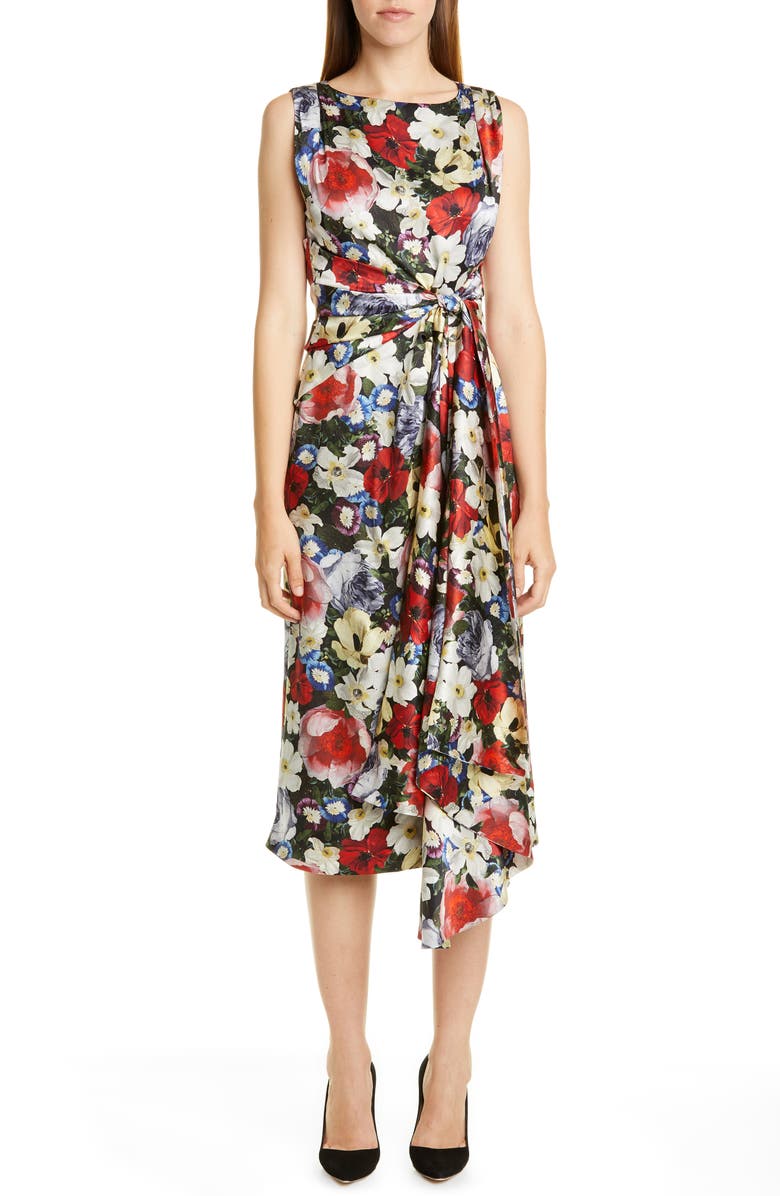 Erdem Poppy Collage Floral Silk Sleeveless Midi Dress | Nordstrom