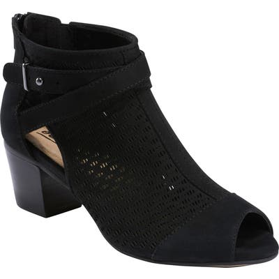 Earth Leros Gaia Open Toe Bootie, Black