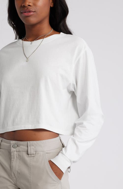 Shop Bp. Oversize Crewneck Crop T-shirt In White Blanc