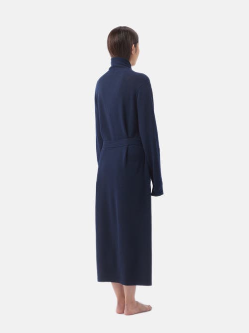 Gobi Cashmere Long Cashmere Robe In Navy