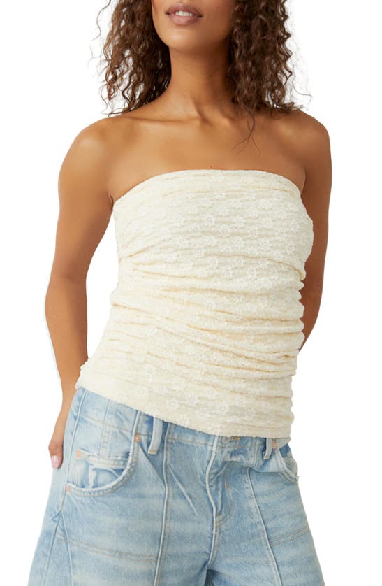 Shop Free People Ona Ruched Convertible Miniskirt In Cream