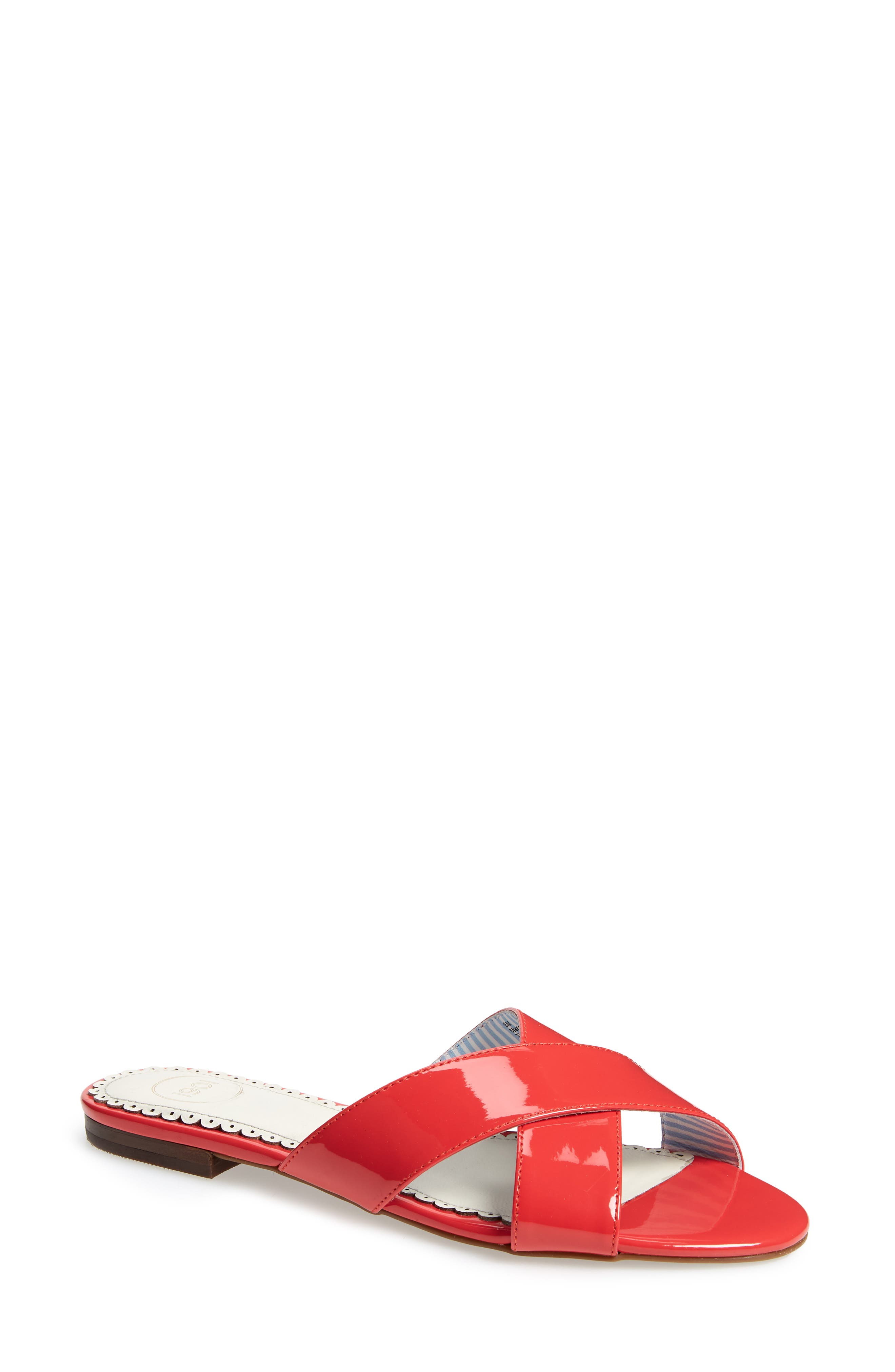 1901 Bryers Cross Band Slide Sandal, Red