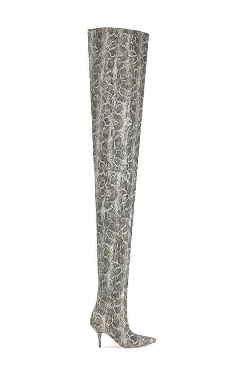 AZALEA WANG AZALEA WANG NEMY SNAKESKIN EMBOSSED THIGH HIGH BOOT 