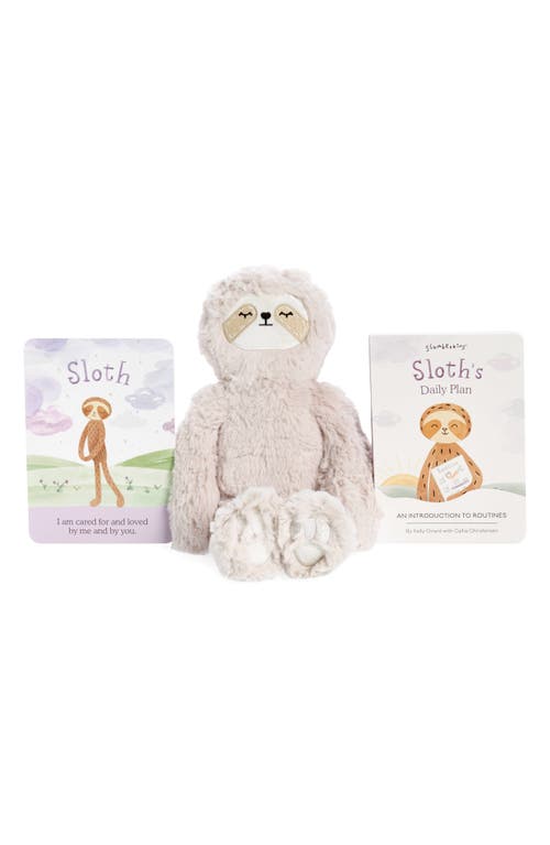 Slumberkins Sloth Kin Sloth Stuffed Animal & 'Sloth's Daily Plan' Board Book in Hazel at Nordstrom