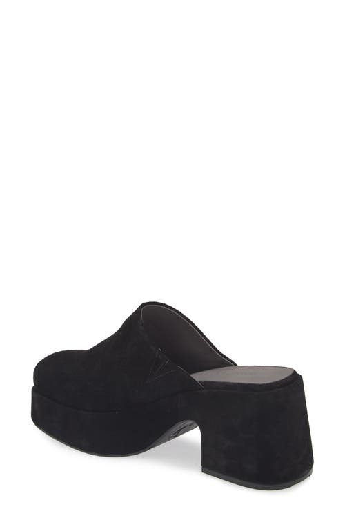 Chocolat Blu Hedia Platform Mule In Black Suede