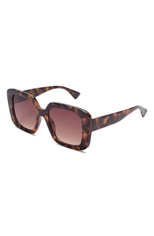 Shop Mango Square Sunglasses In Chocolate