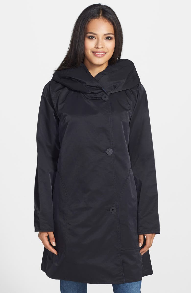 Eileen Fisher Contrast Lined Reversible Hooded A-Line Coat (Regular ...