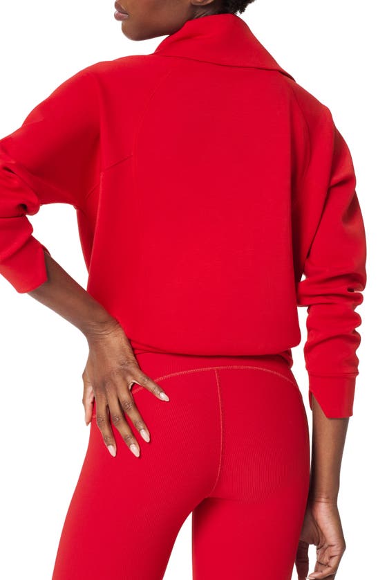 Shop Spanx ® Airessentials Half Zip Sweatshirt In  Red