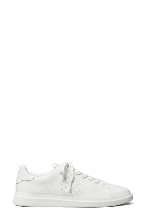 Shop Tory Burch Double T Howell Court Sneaker In White/white