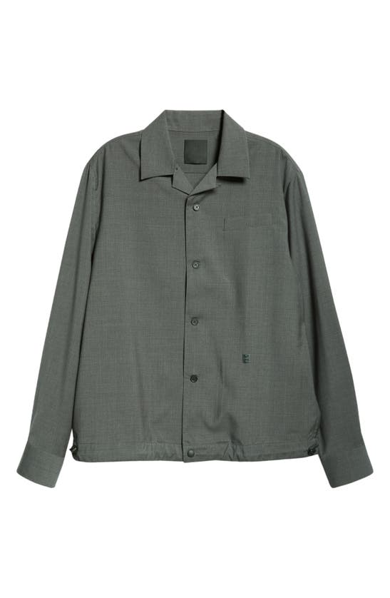 Shop Givenchy Wool Overshirt In Grey