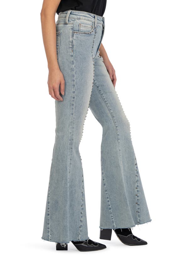 Shop Kut From The Kloth Stella Fab Ab Studded High Waist Flare Jeans In Realizing