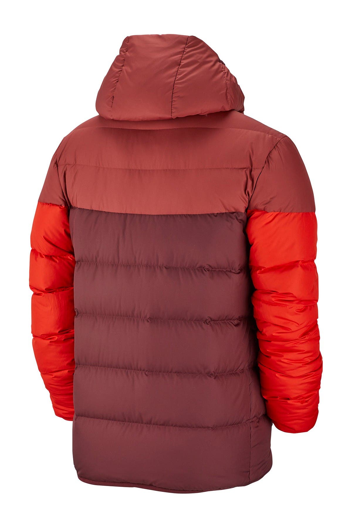 nike red padded jacket with hood