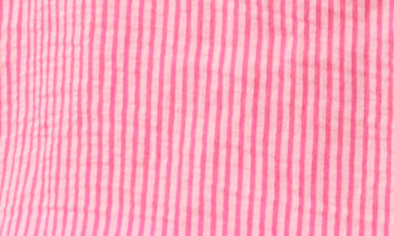 Shop Vince Camuto Stripe Puff Sleeve Top In Hot Pink