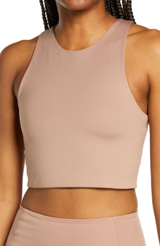 Click to view more detailed imagery on our partner's website Girlfriend Collective Dylan Longline Racerback Sports Bra In Brownie