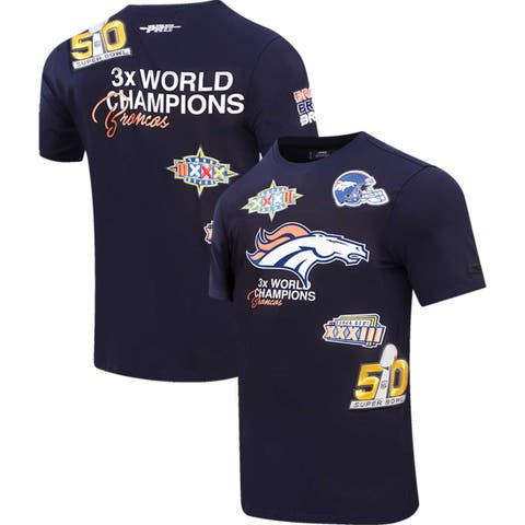 Men's Navy Denver Broncos Quick Step T-Shirt