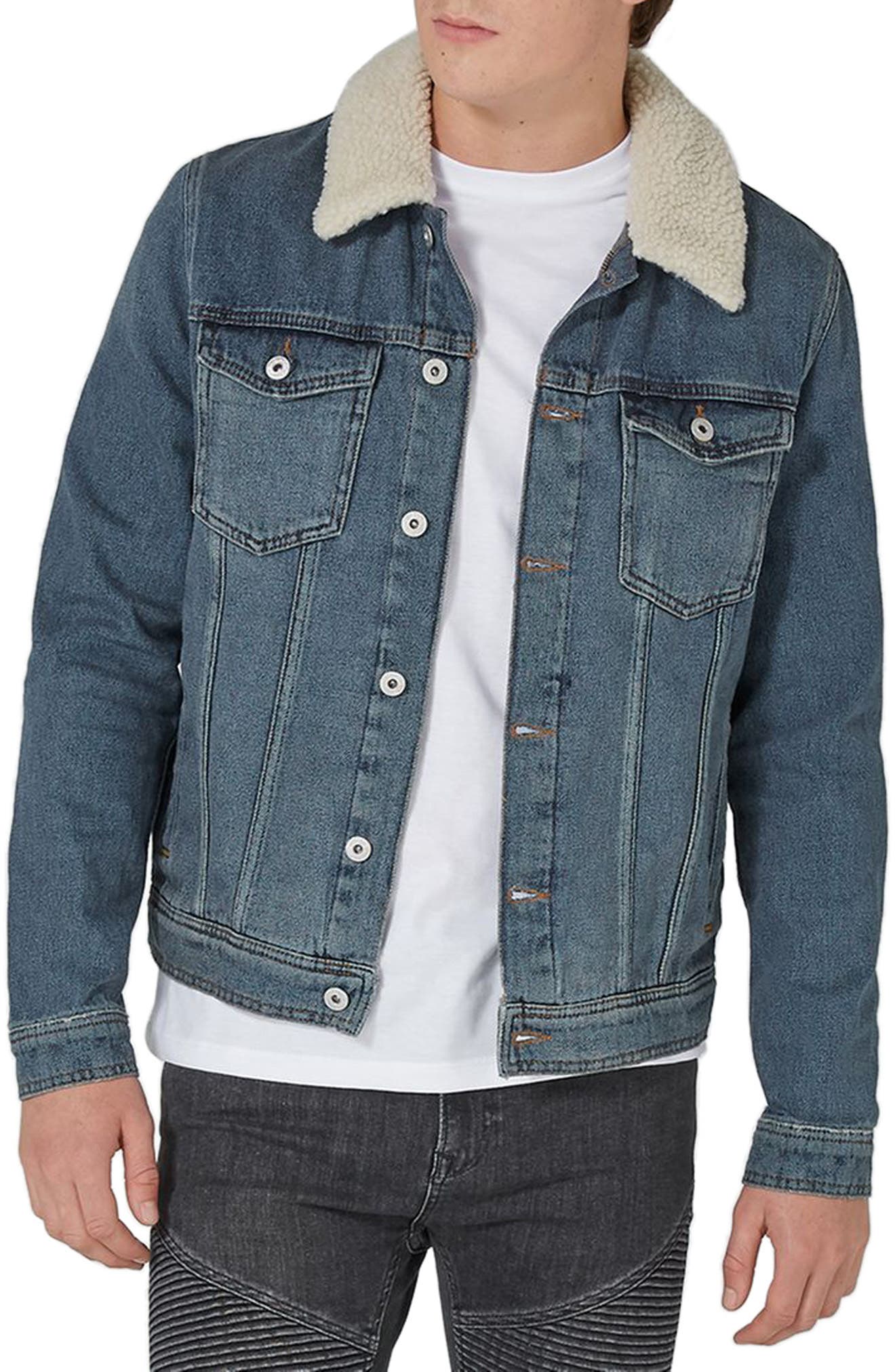 Topman Collar Denim Jacket Nordstrom
