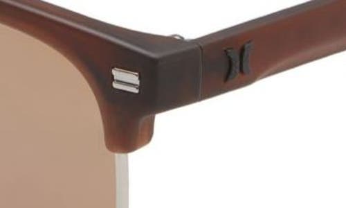 Shop Hurley Halfway 56mm Polarized Browline Sunglasses In Dark Demi/brown Base