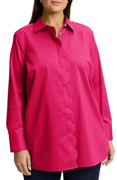 Shop Foxcroft Layla Sateen Button-up Shirt In Pink