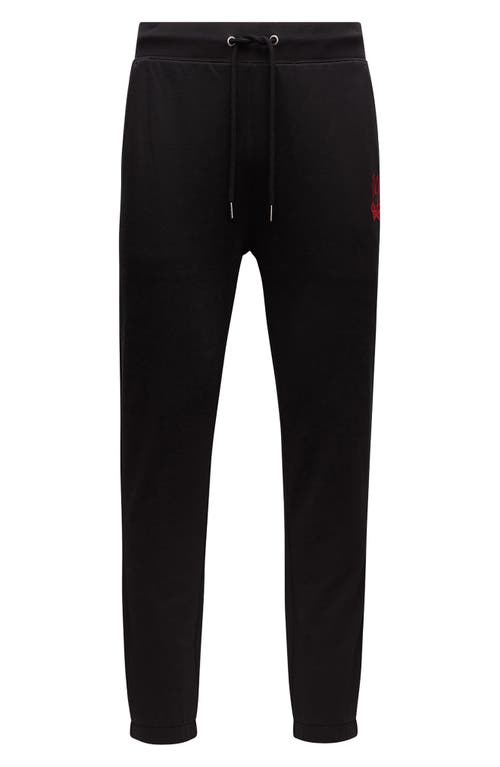 Psycho Bunny Pierce Embroidered Cotton Sweatpants In Black