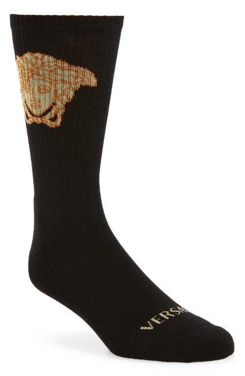 Versace Medusa Socks In Black/gold