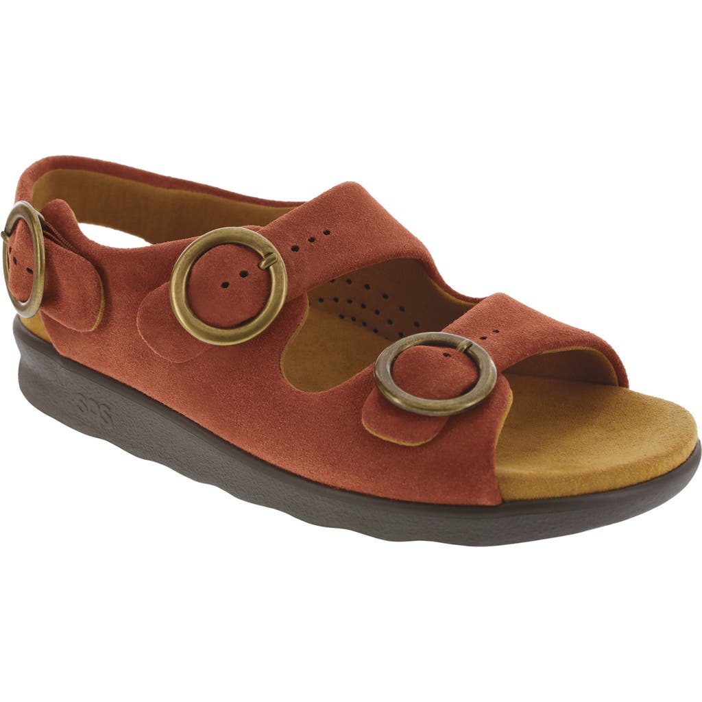 Sas Relaxed Slingback Sandal In Rust